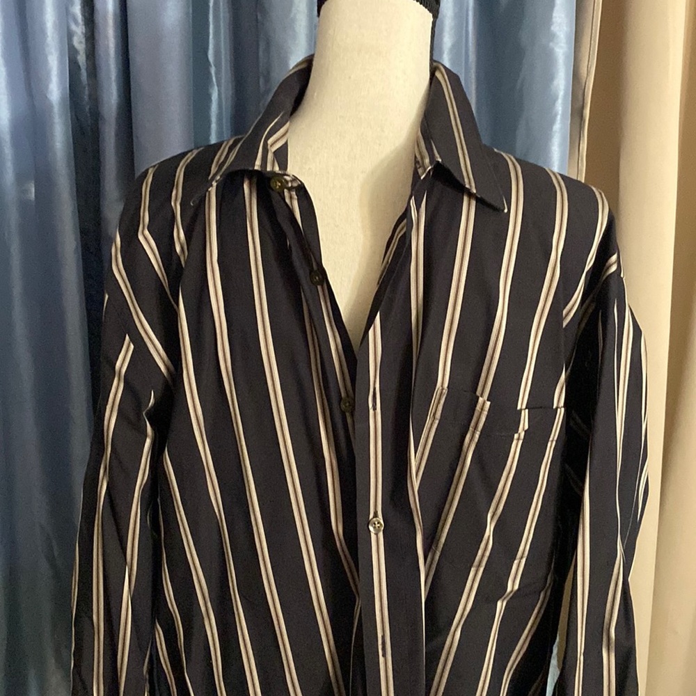 Perry ellis long sleeve striped button shirt